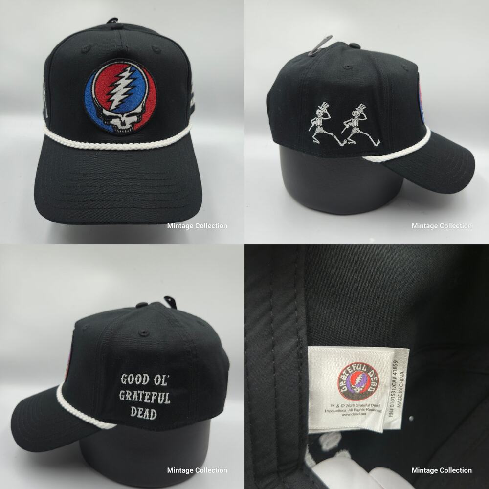 New Good Ol Grateful Dead Black Snapback Rope Hat Mad Engine